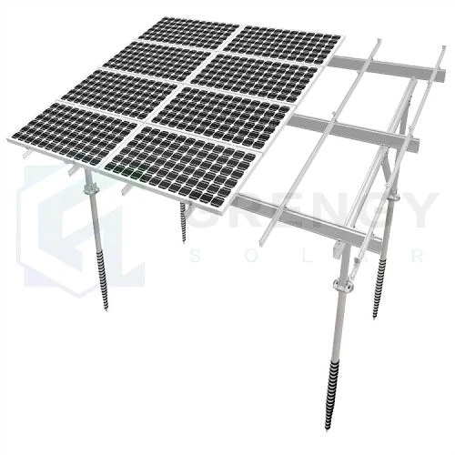 solar mounting system with adjustable screw pile with little blades(001)