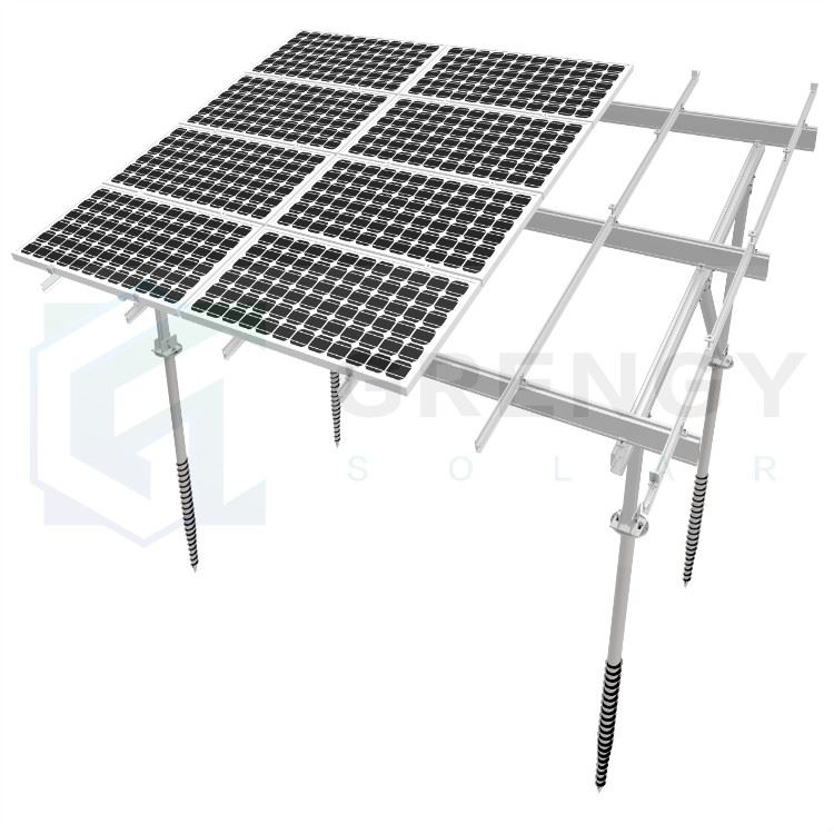 solar mounting system with ground screw pile