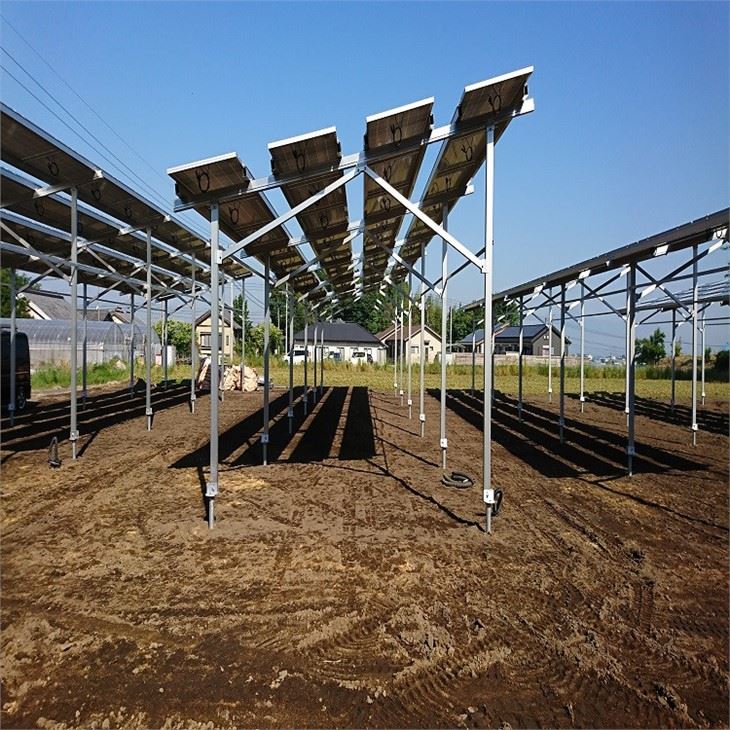 solar farm system with ground screws